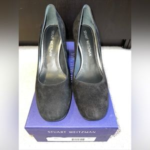 Women’s Brand New Stuart Weitzman Marymid Black Suede Pumps Size 6.5M